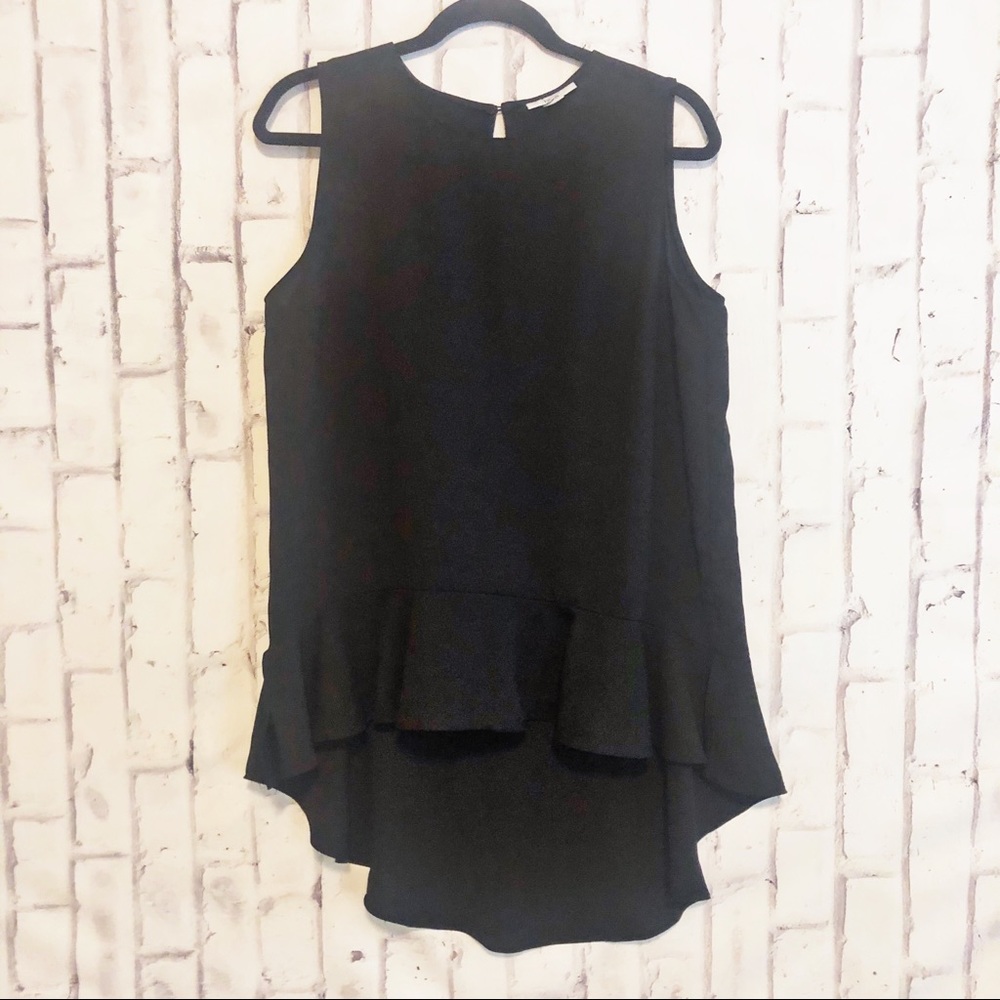 EUC Bar III  High-Low Peplum Sleeveless Top